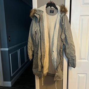 Y2K Abercrombie & Fitch Gray and White Outerwear